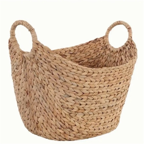 Seagrass Handmade Large Woven Storage Basket With Ring Handles - Picture 1 of 9